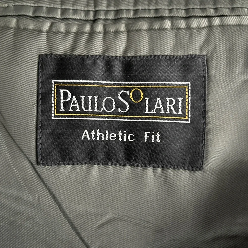 Paulo Solari Suit Mens 46R‎ 36x31 Taupe Brown Solid Double Breasted Wool 7S